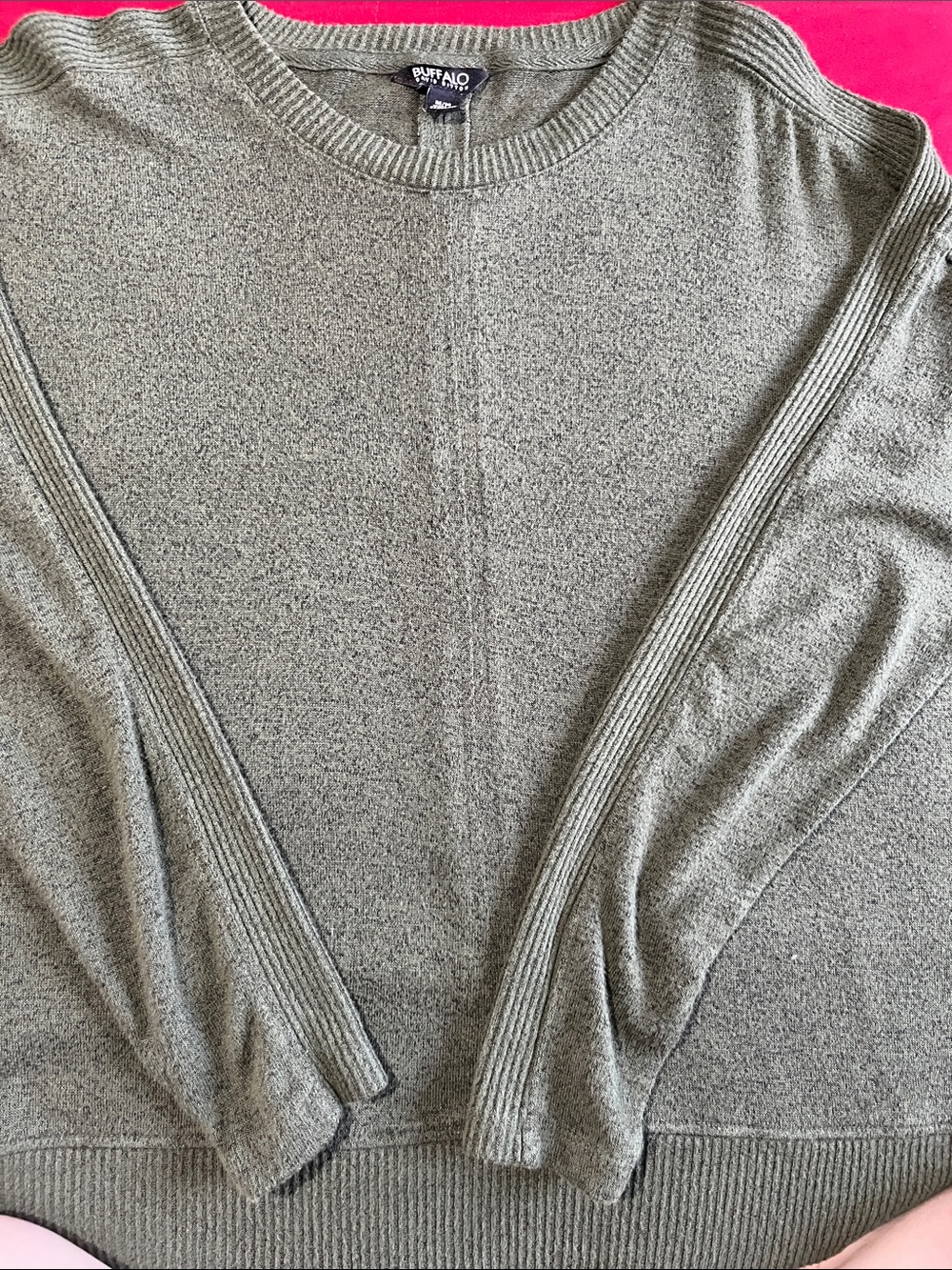 Buffalo David Bitton Olive Green Crewneck Sweater super soft